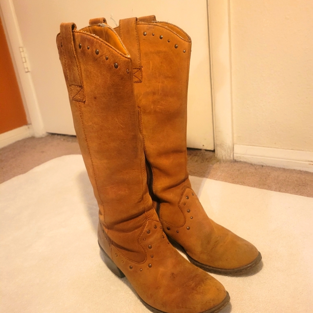 B.O.C Women's Sz 6 US/36.5 EUR Leather BC2545CIG10 Heel Weste ?Brown Boots